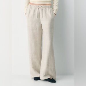 WORN ONCE - Aritzia LODGE LINEN pants !!! size S - Colour Natural Ecru